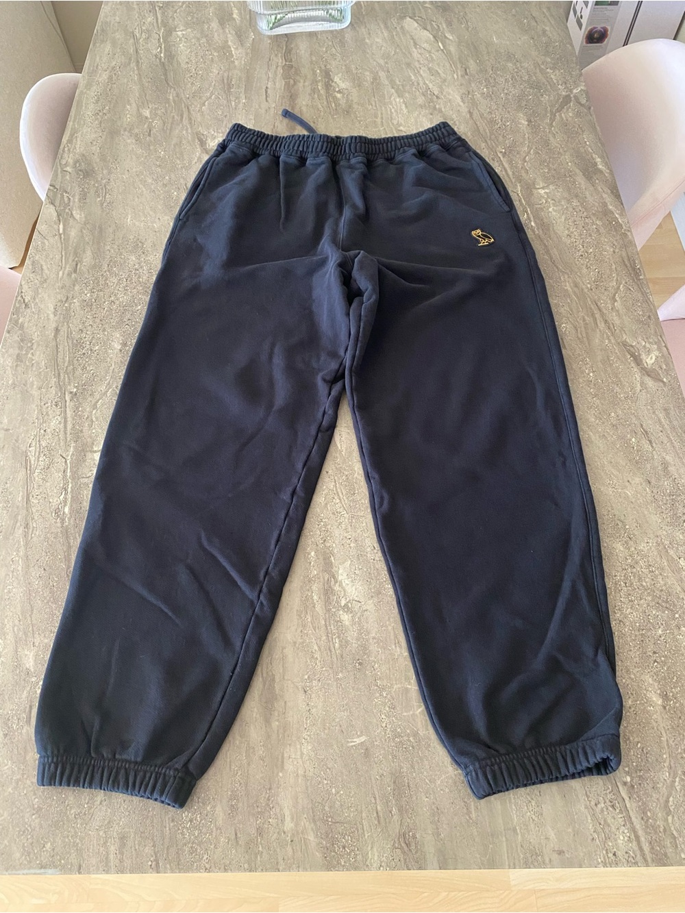 OVO Black Joggers with Gold Owl Logo